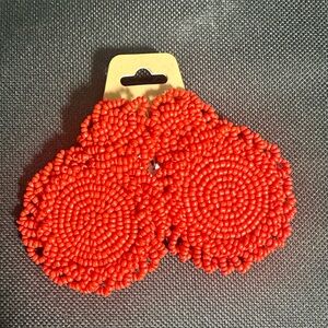 Large Red Seed Bead Earrings. Video L👀K!